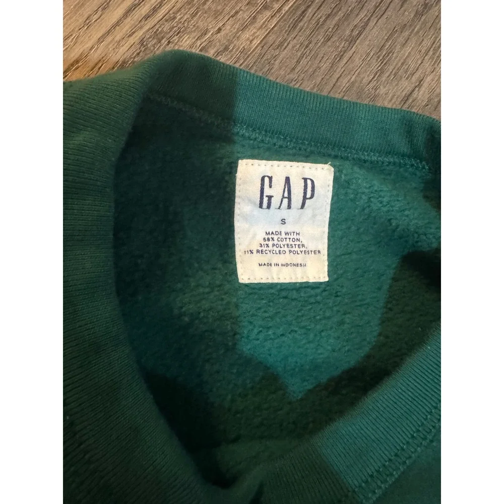 GAP Crewneck Sweatshirt Pullover Green Logo Graphic Comfy Casual Size S‎
